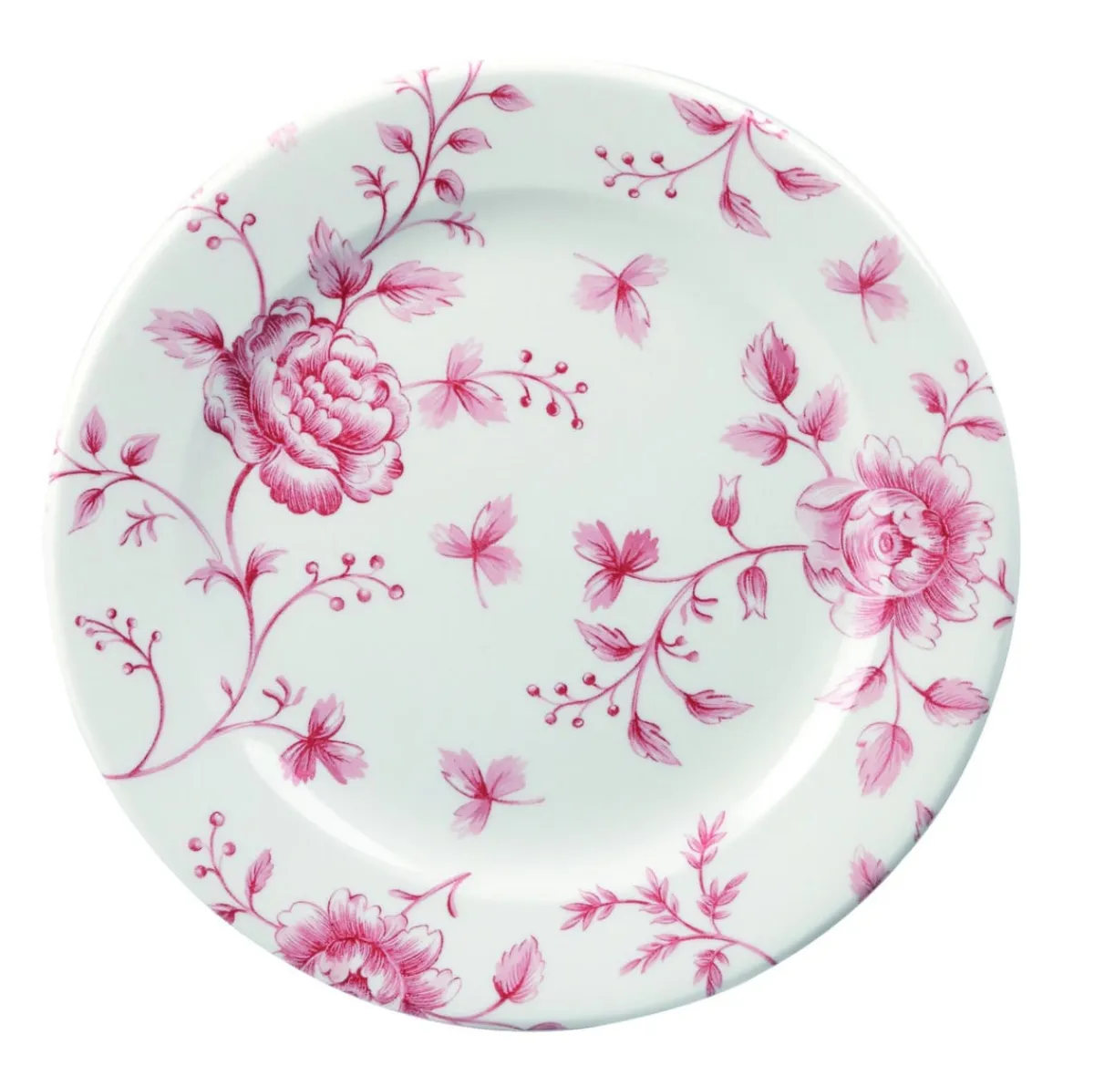 Assiette plate rond Rose Chintz Cranberry porcelaine vitrifiée Ø 17 cm Vintage Prints Rose Chintz - CHURCHILL Online