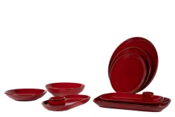 Assiette plate rond rouge grès émaillé Ø 27 cm Gres Couleur - PRO.MUNDI Clearance
