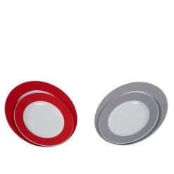 Assiette plate rond rouge porcelaine Ø 21 cm Roma Color - PRO.MUNDI Online