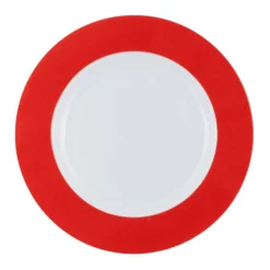 Assiette plate rond rouge porcelaine Ø 21 cm Roma Color - PRO.MUNDI Online