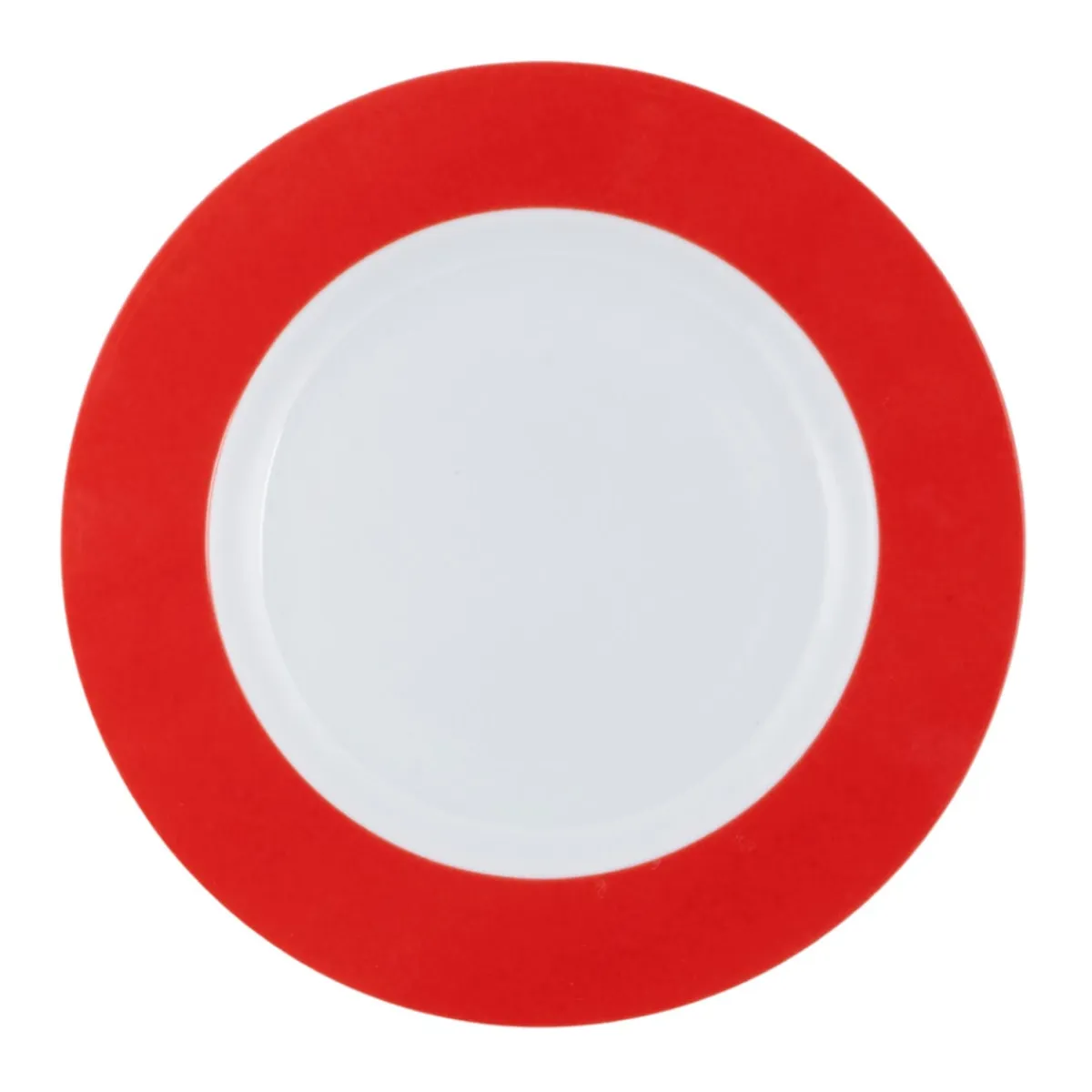 Assiette plate rond rouge porcelaine Ø 21 cm Roma Color - PRO.MUNDI Online