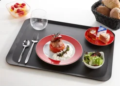 Assiette plate rond rouge porcelaine Ø 21 cm Roma Color - PRO.MUNDI Online