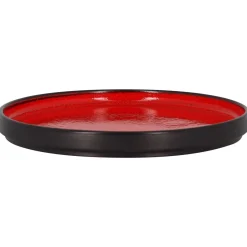 Assiette plate rond rouge porcelaine vitrifiée Ø 26,7 cm Fire - RAK Discount