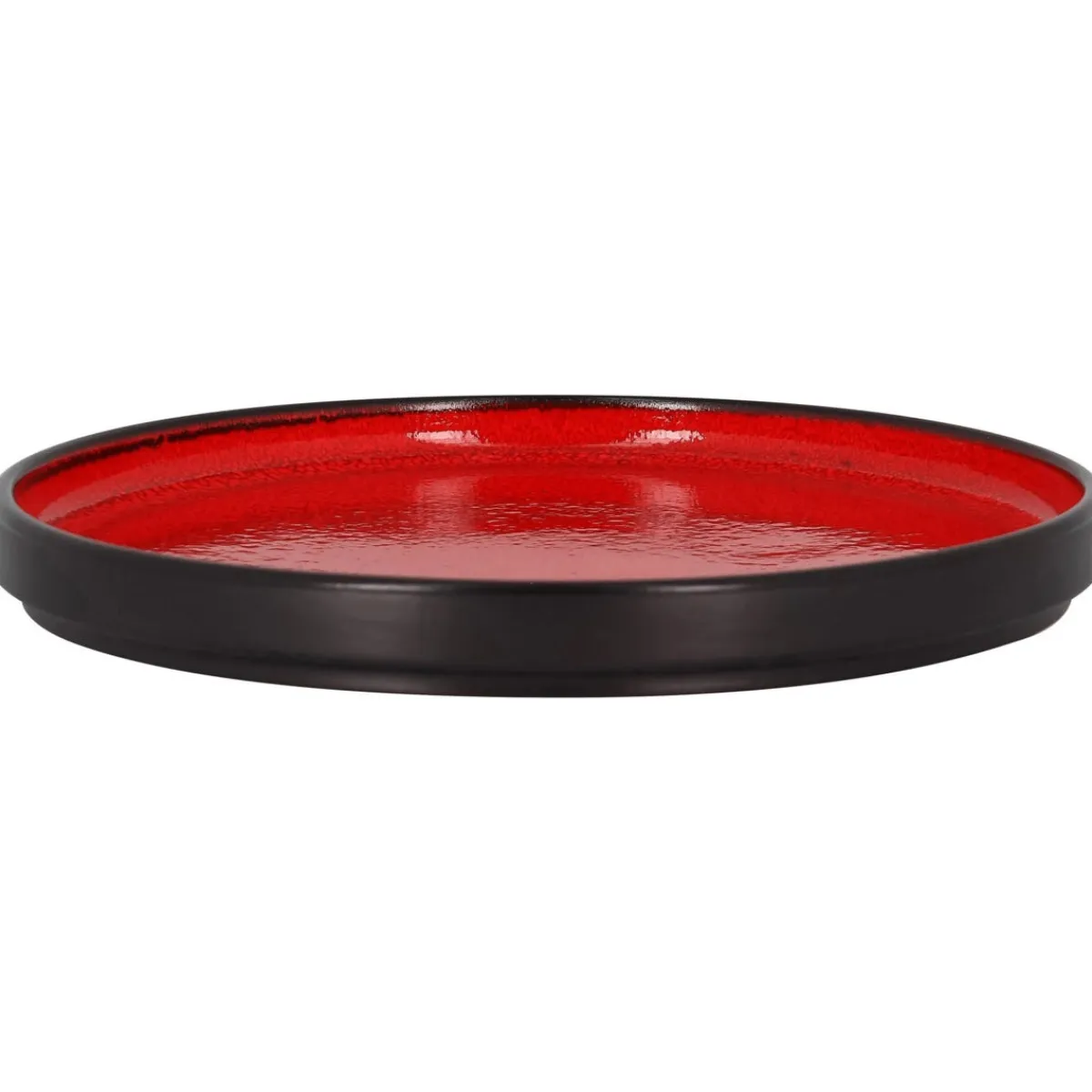 Assiette plate rond rouge porcelaine vitrifiée Ø 26,7 cm Fire - RAK Discount