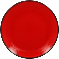 RAK Assiette plate rond rouge porcelaine vitrifiée Ø 24 cm Fire Discount