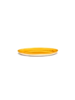 Assiette plate rond sunny yellow - stripes rouge grès émaillé Ø 26,5 cm Feast By Ottolenghi - SERAX New