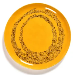 SERAX Assiette plate rond sunny yellow - points noirs grès émaillé Ø 26,5 cm Feast By Ottolenghi Best