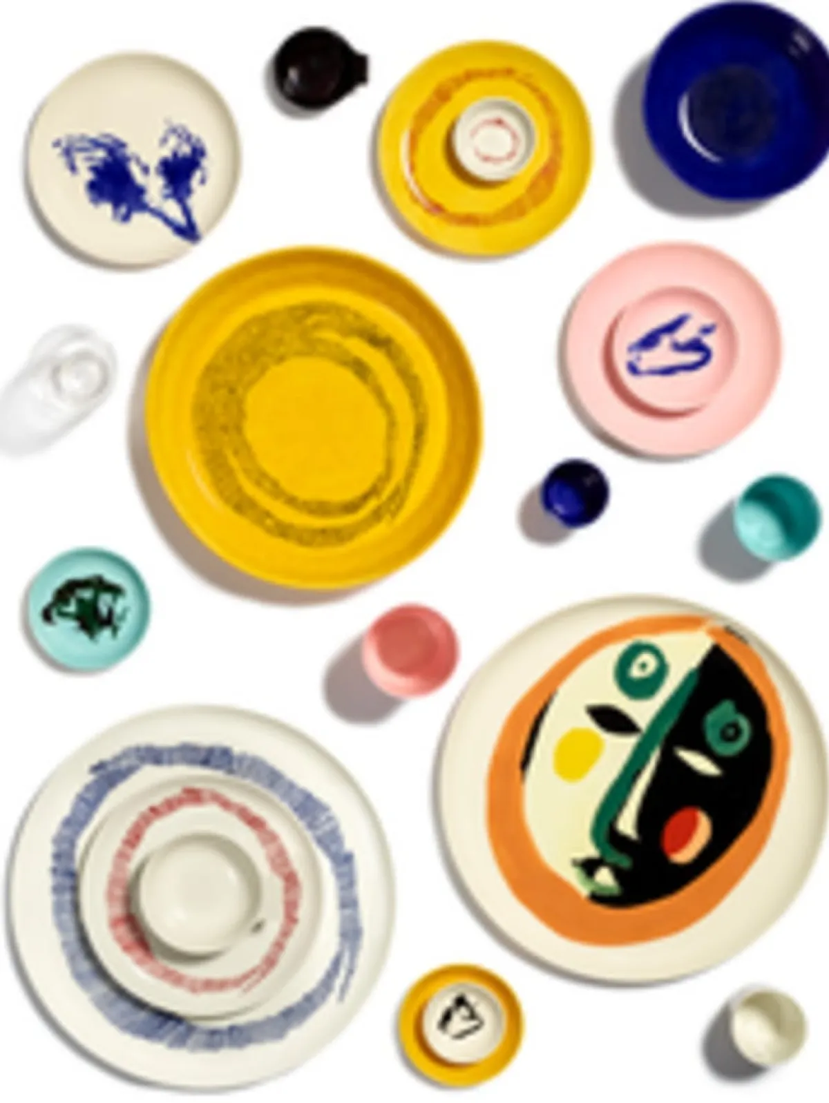SERAX Assiette plate rond sunny yellow - stripes rouge grès émaillé Ø 35 cm Feast By Ottolenghi Clearance