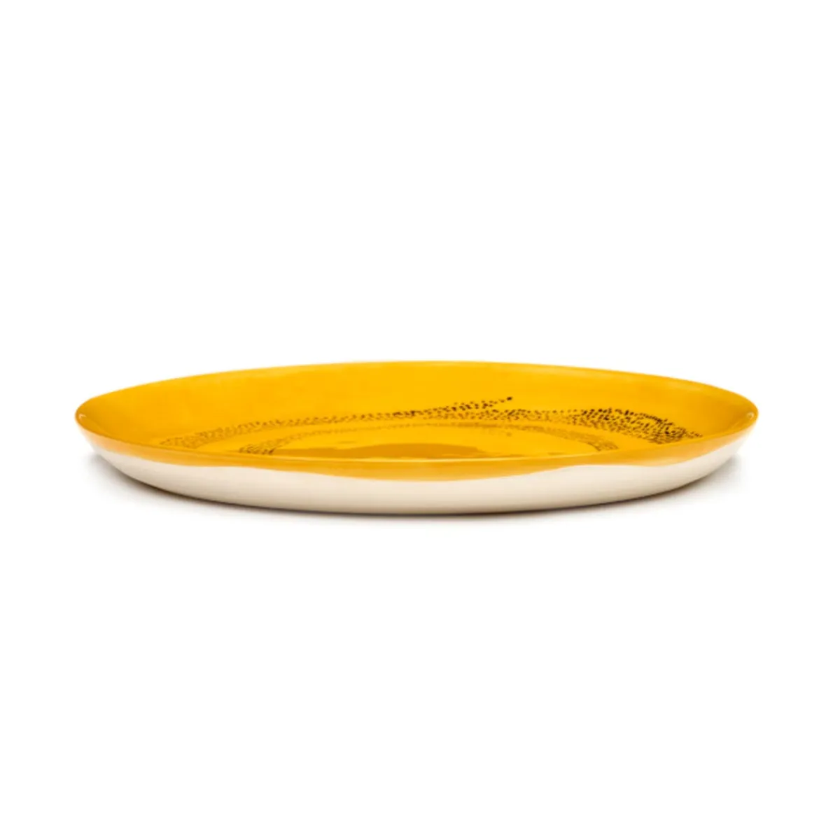 Assiette plate rond sunny yellow - points noirs grès émaillé Ø 22,5 cm Feast By Ottolenghi - SERAX Sale