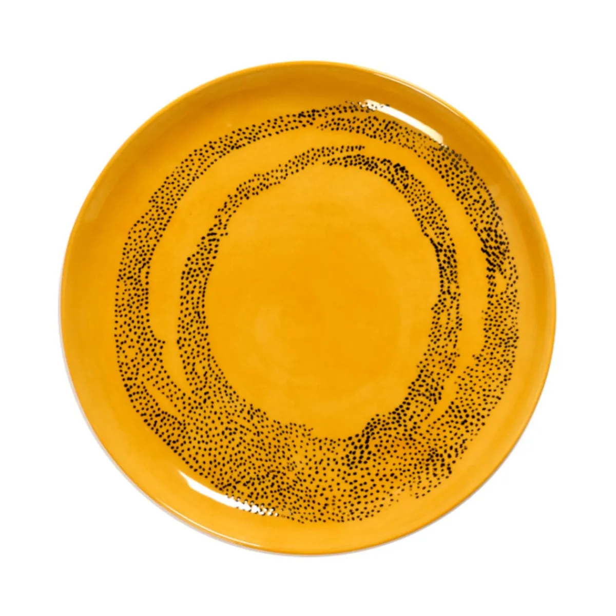Assiette plate rond sunny yellow - points noirs grès émaillé Ø 22,5 cm Feast By Ottolenghi - SERAX Sale