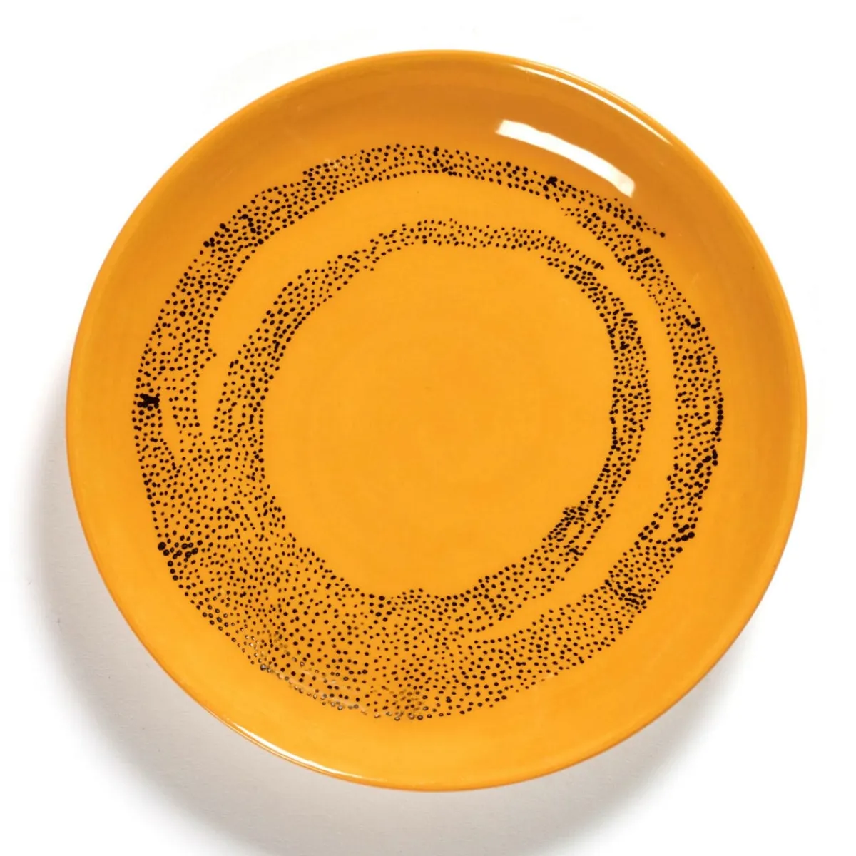 Assiette plate rond sunny yellow - points noirs grès émaillé Ø 16 cm Feast By Ottolenghi - SERAX Hot