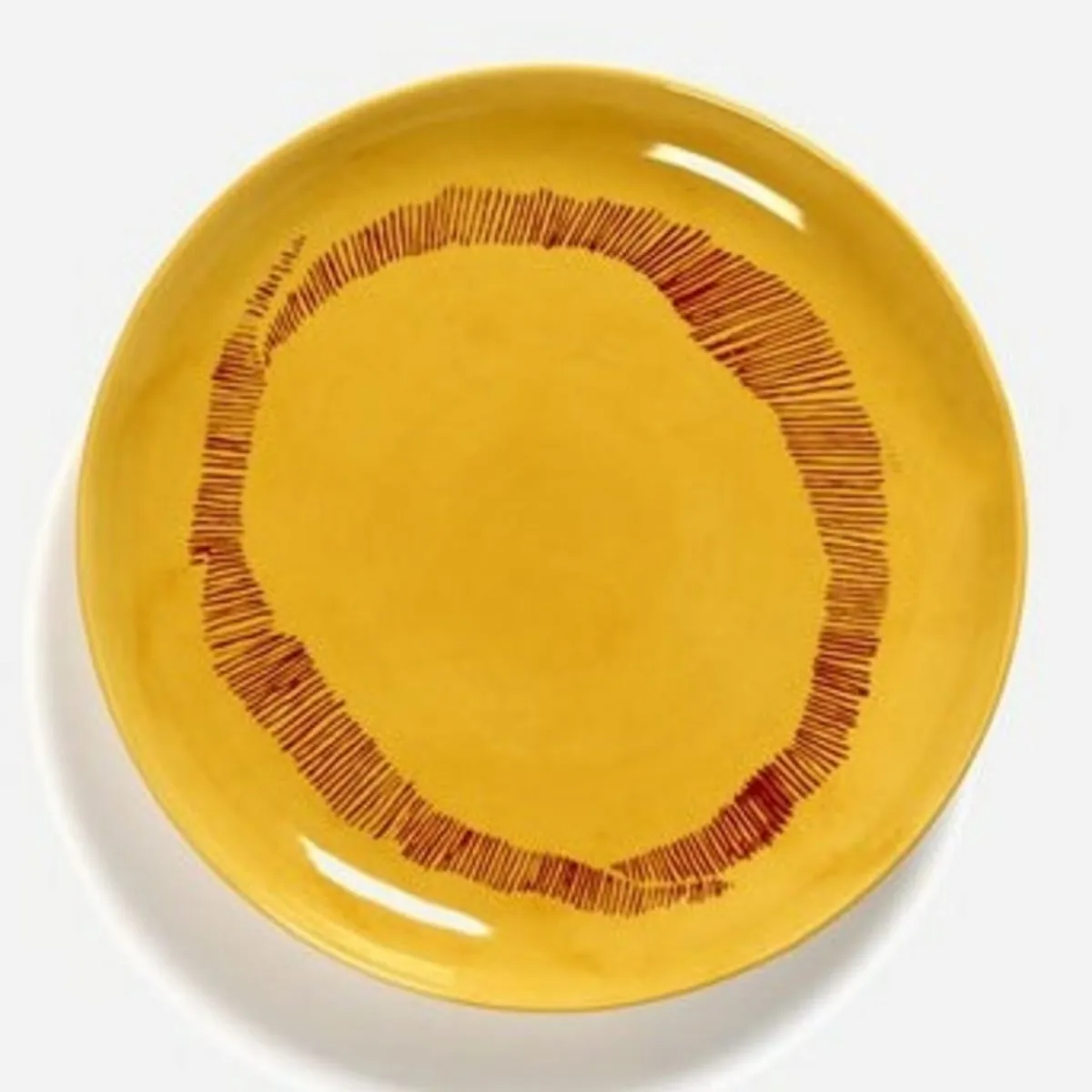 Assiette plate rond sunny yellow - stripes rouge grès émaillé Ø 19 cm Feast By Ottolenghi - SERAX Outlet
