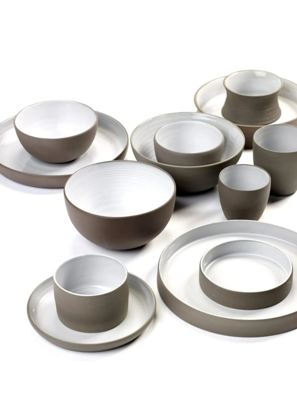Assiette plate rond taupe porcelaine Ø 20,5 cm Dusk - SERAX Outlet