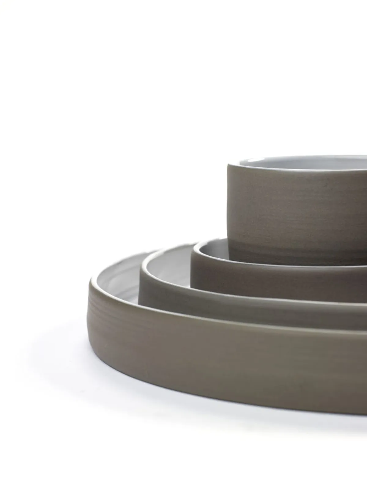 SERAX Assiette plate rond taupe porcelaine Ø 26,8 cm Dusk Online