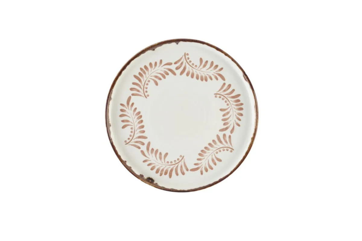 Assiette plate rond terracotta porcelaine vitrifiée Ø 26 cm Harvest Mediterranean - DUDSON Outlet