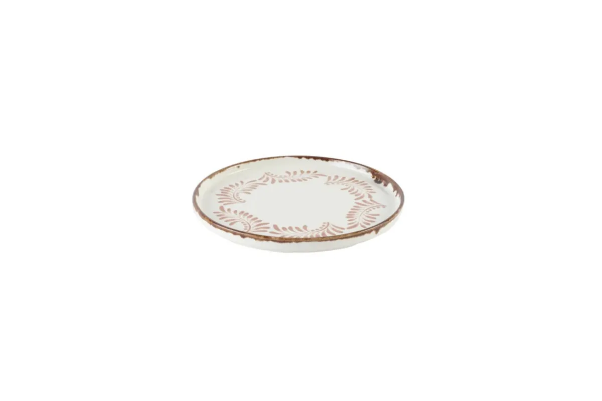 Assiette plate rond terracotta porcelaine vitrifiée Ø 26 cm Harvest Mediterranean - DUDSON Outlet