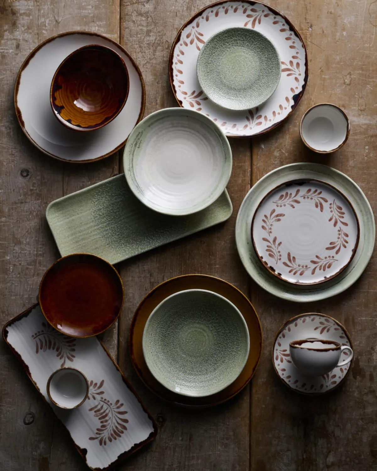 Assiette plate rond terracotta porcelaine vitrifiée Ø 26 cm Harvest Mediterranean - DUDSON Outlet
