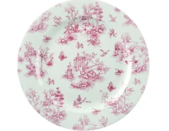 Assiette plate rond Toile Cranberry porcelaine vitrifiée Ø 30,5 cm Vintage Prints Toile - CHURCHILL