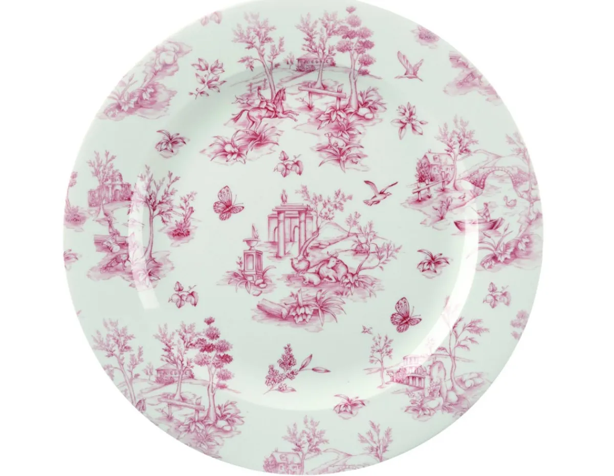 Assiette plate rond Toile Cranberry porcelaine vitrifiée Ø 30,5 cm Vintage Prints Toile - CHURCHILL