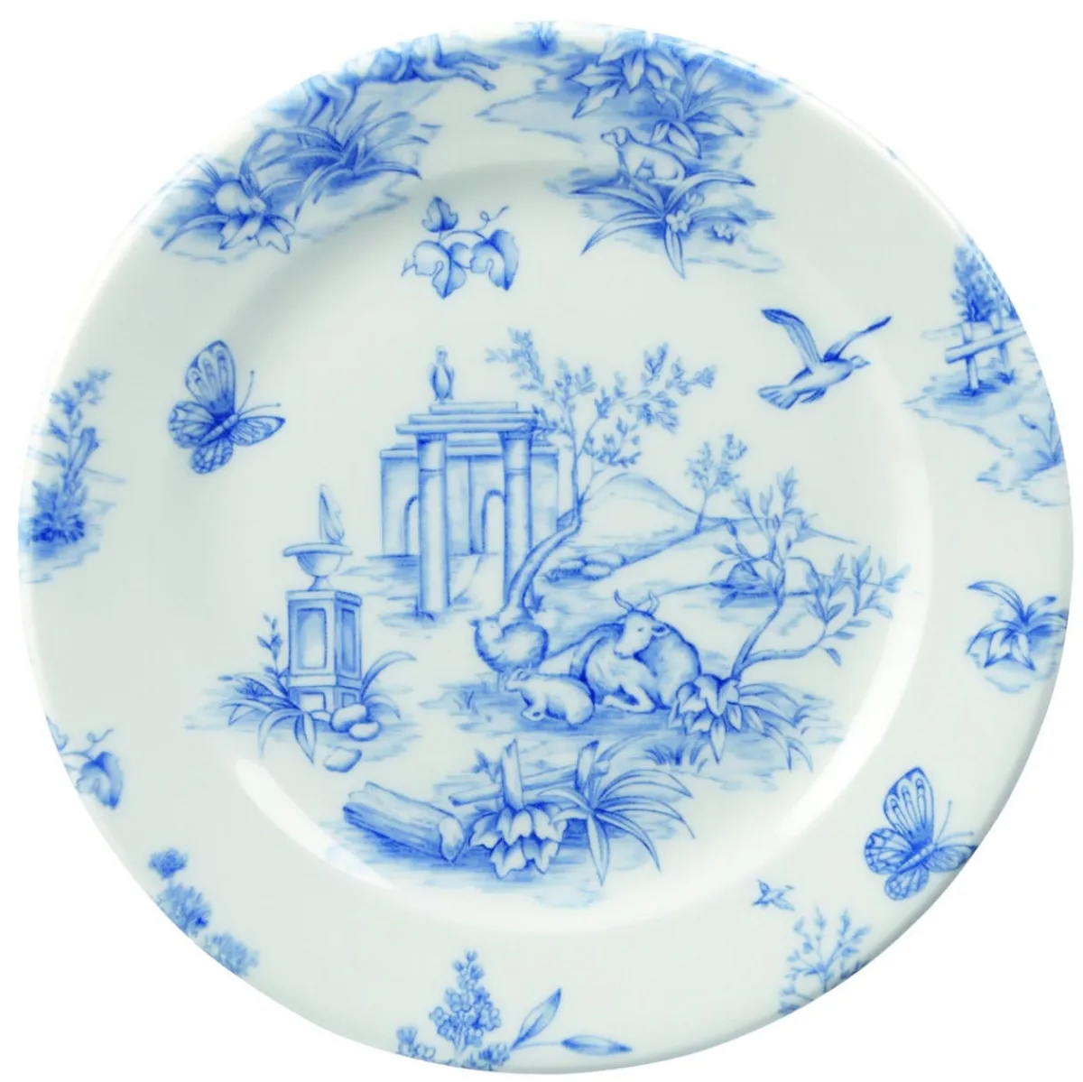 Assiette plate rond Toile Prague Blue porcelaine vitrifiée Ø 17 cm Vintage Prints Toile - CHURCHILL Hot