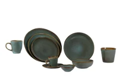 Assiette plate rond vert grès émaillé Ø 20 cm Sky - PRO.MUNDI Clearance