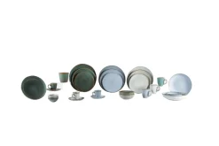 Assiette plate rond vert grès émaillé Ø 20 cm Sky - PRO.MUNDI Clearance