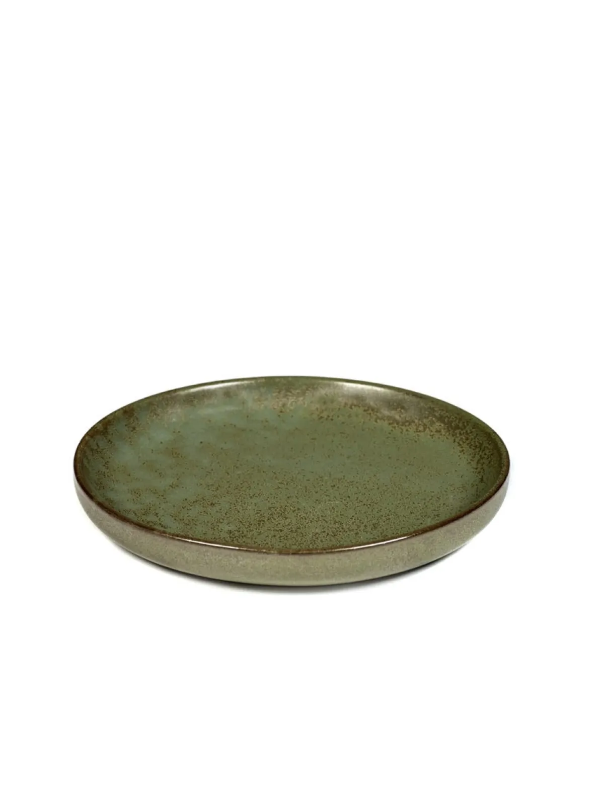 Assiette plate rond vert grès émaillé Ø 16 cm Surface - SERAX New