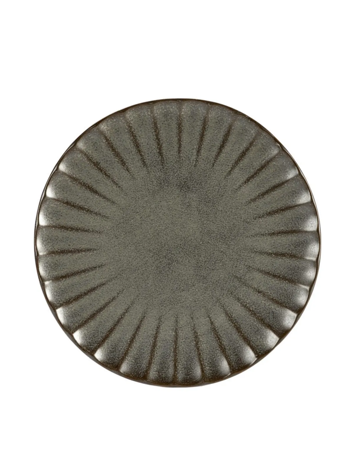 Assiette plate rond vert grès émaillé Ø 15 cm Inku - SERAX New