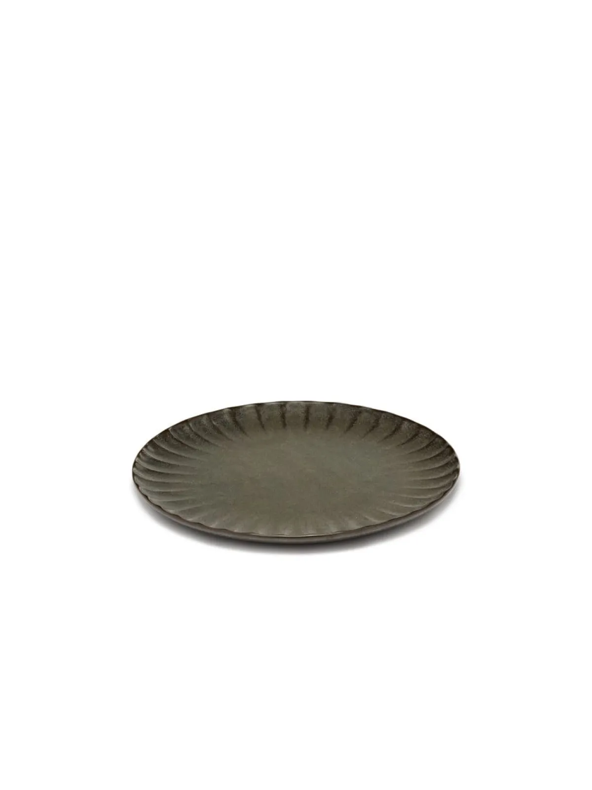 SERAX Assiette plate rond vert grès émaillé Ø 18 cm Inku Hot