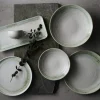 Assiette plate rond vert porcelaine vitrifiée Ø 26 cm Finca Flint - DUDSON Discount