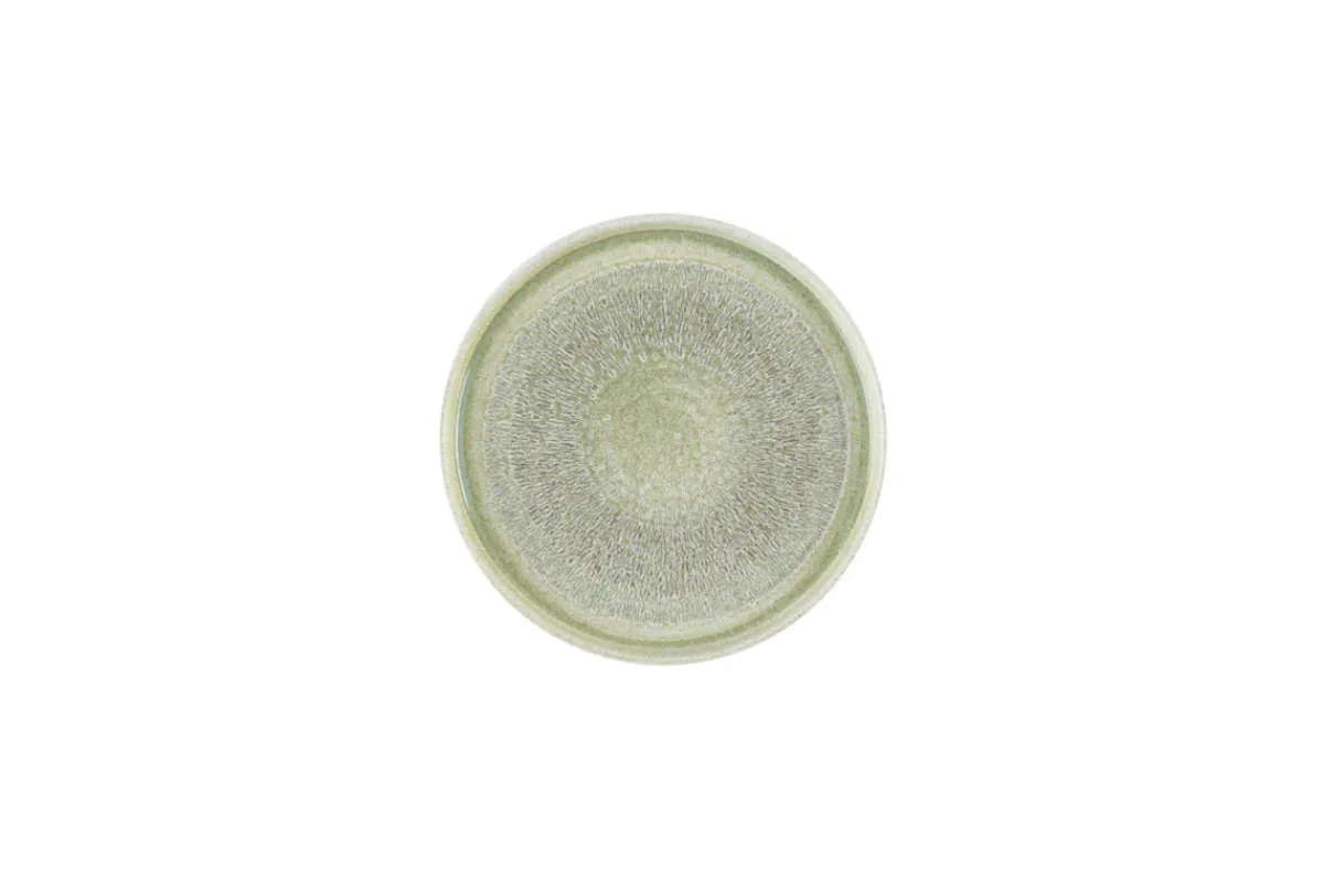 Assiette plate rond vert porcelaine vitrifiée Ø 21 cm Harvest Grain - DUDSON