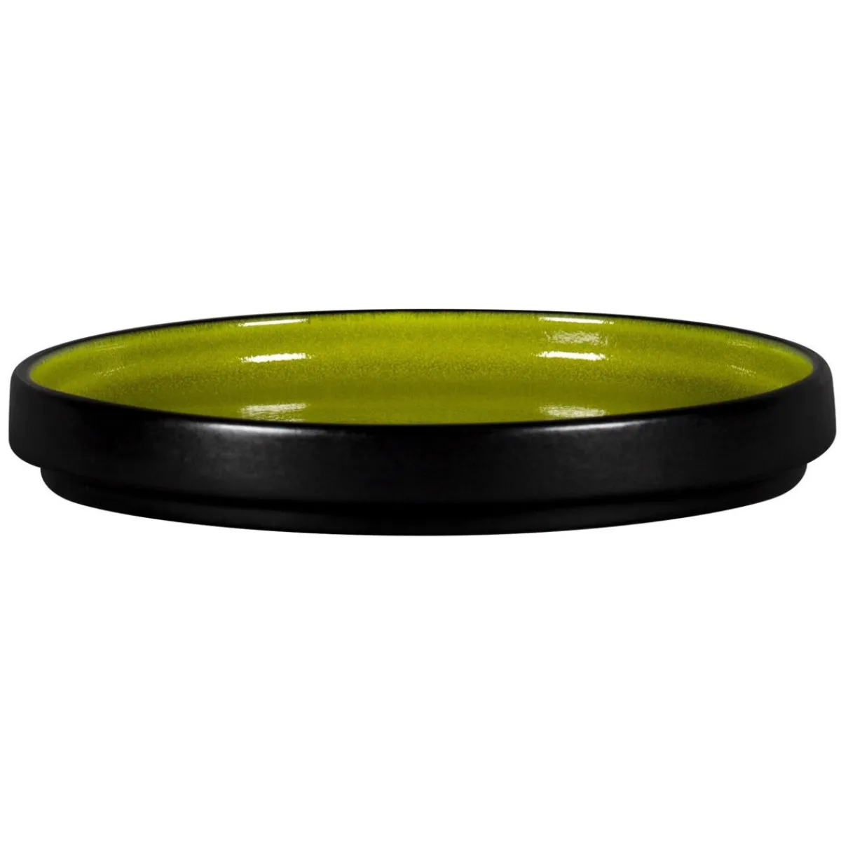 Assiette plate rond vert porcelaine vitrifiée Ø 15,7 cm Fire - RAK New
