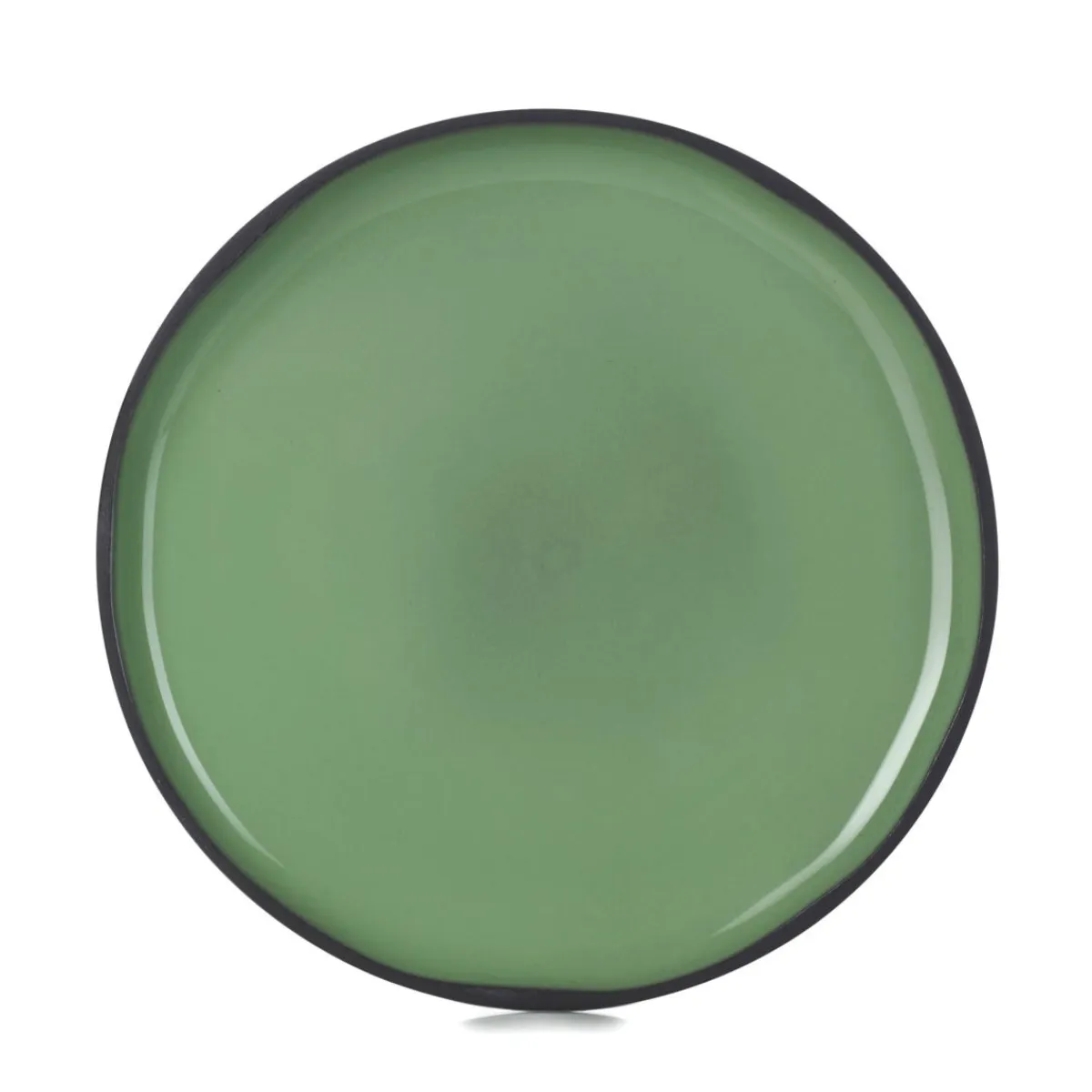 REVOL Assiette plate rond vert porcelaine culinaire Ø 15 cm Caractère Outlet