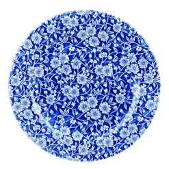 Assiette plate rond Victorian Calico Bleu Prague porcelaine vitrifiée Ø 21 cm Vintage Prints Victorian Prague - CHURCHILL Sale
