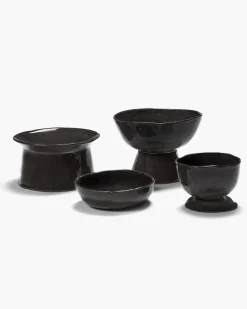 Assiette plate surélevée rond ébène grès émaillé Ø 19,5 cm La Mère - SERAX Sale
