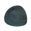 CHURCHILL Assiette plate triangulaire Rustic Teal porcelaine vitrifiée 22,9x22,9 cm Stonecast Patina