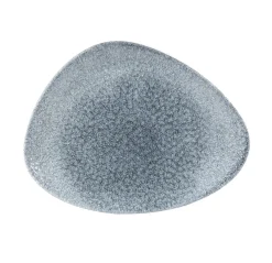 CHURCHILL Assiette plate triangulaire bleu porcelaine vitrifiée 26,5x20,5 cm Raku Topaz Discount