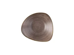 Assiette plate triangulaire Raw Brown porcelaine vitrifiée 22,9x22,9 cm Stonecast Raw - CHURCHILL Online