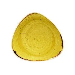 Assiette plate triangulaire Mustard porcelaine vitrifiée 19,2x19,2 cm Stonecast Mustard - CHURCHILL Clearance