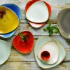Assiette plate triangulaire barley white porcelaine vitrifiée 26,5x26,5 cm Stonecast Barley - CHURCHILL Clearance