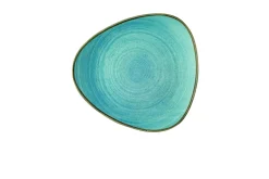 CHURCHILL Assiette plate triangulaire Raw Teal porcelaine vitrifiée 26,5x26,5 cm Stonecast Raw Clearance