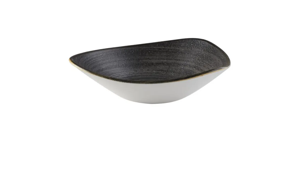 CHURCHILL Assiette plate triangulaire Raw Black porcelaine vitrifiée 26,5x26,5 cm Stonecast Raw