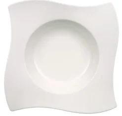 Assiette à pâtes carré ivoire porcelaine vitrifiée 28x28 cm New Wave - VILLEROY & BOCH Hot