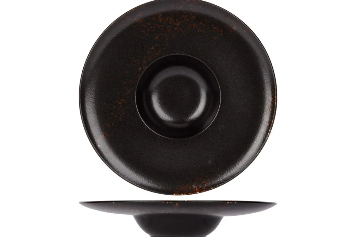 Assiette à pâtes rond noir porcelaine Ø 30 cm Etna - PROOF Best