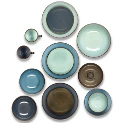 Assiette à pâtes rond turquoise grès émaillé Ø 18 cm Feeling - MEDARD DE NOBLAT Best