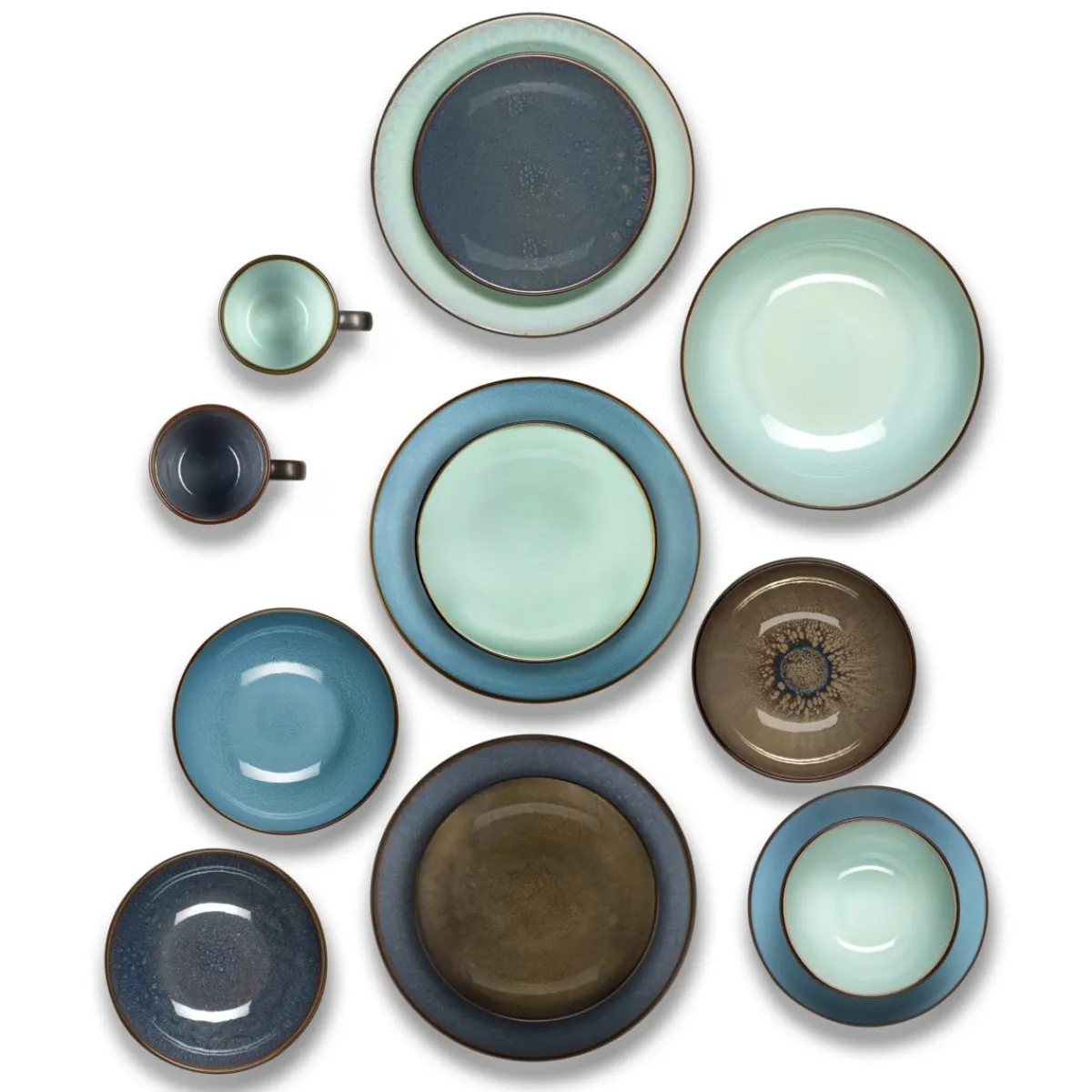 Assiette à pâtes rond turquoise grès émaillé Ø 18 cm Feeling - MEDARD DE NOBLAT Best