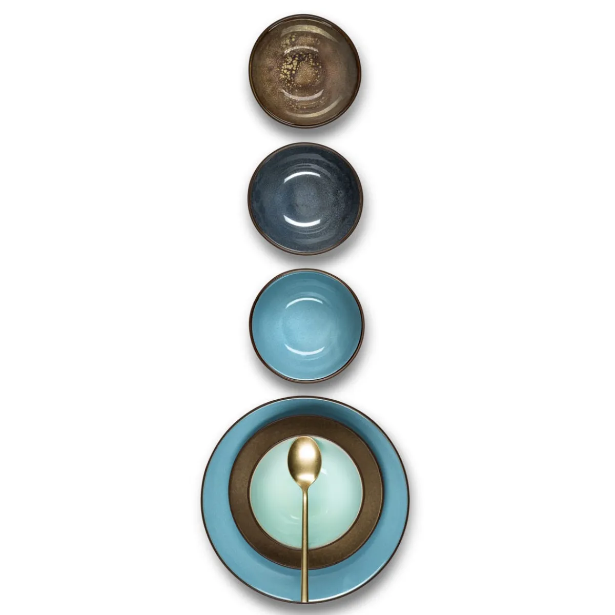 Assiette à pâtes rond turquoise grès émaillé Ø 18 cm Feeling - MEDARD DE NOBLAT Best