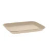 Assiette rectangulaire bagasse beige 18x13x1,6 cm Oxstal (600 pièces) - PRO.MUNDI Sale