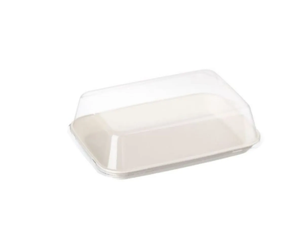 Assiette rectangulaire bagasse blanc 18x13x1,6 cm Oxstal (600 pièces) - PRO.MUNDI