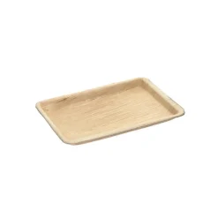Assiette rectangulaire bois rectangulaire 18,5x13x1,5 cm Oxstal (100 pièces) - PRO.MUNDI Online